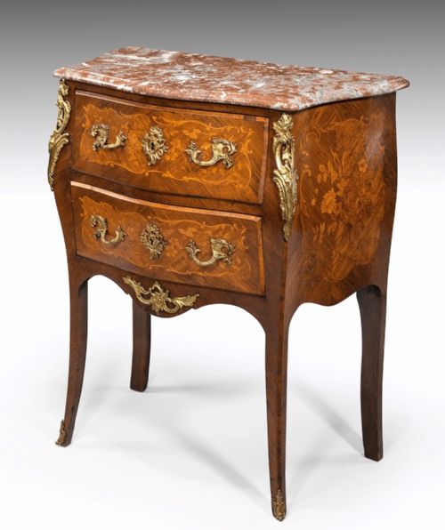 A Narrow 19th Century French Marquetry Commode