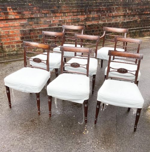 A Set of Eight Sheraton Period  Dining Chairs