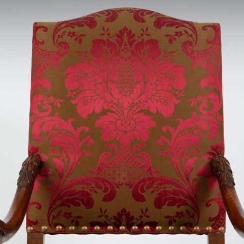 A LARGE PAIR OF 19TH CENTURY FRENCH WALNUT ARMCHAIRS - ADDITIONAL PHOTO 6