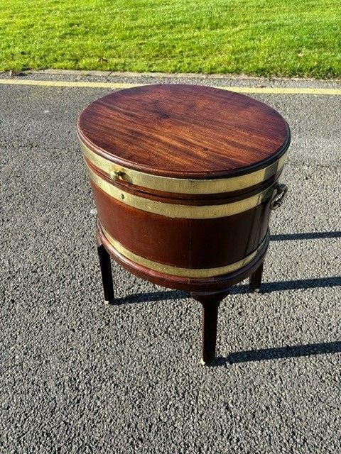 A George III Oval Brass Bound Cellaret