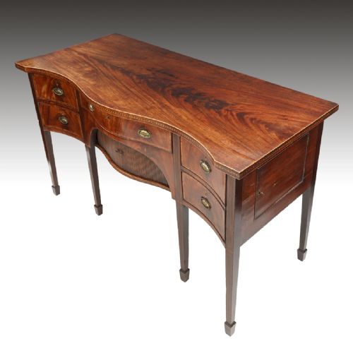 A GEORGE III SERPENTINE SIDEBOARD OF GREAT COLOUR - ADDITIONAL PHOTO 1