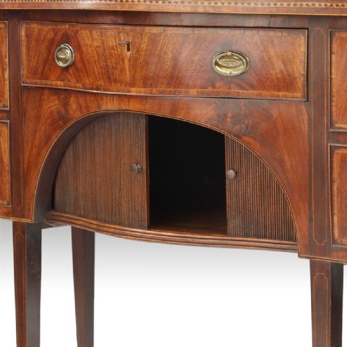 A GEORGE III SERPENTINE SIDEBOARD OF GREAT COLOUR - ADDITIONAL PHOTO 5