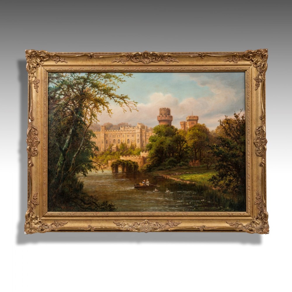 19th Century Oil on Canvas of Warwick Castle