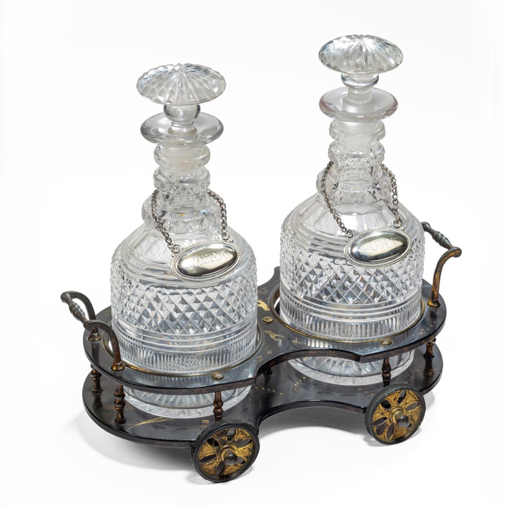 A Rare George III Lacquer Decanter Carriage