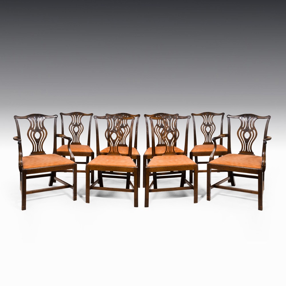 A set of Eight George III dining chairs
