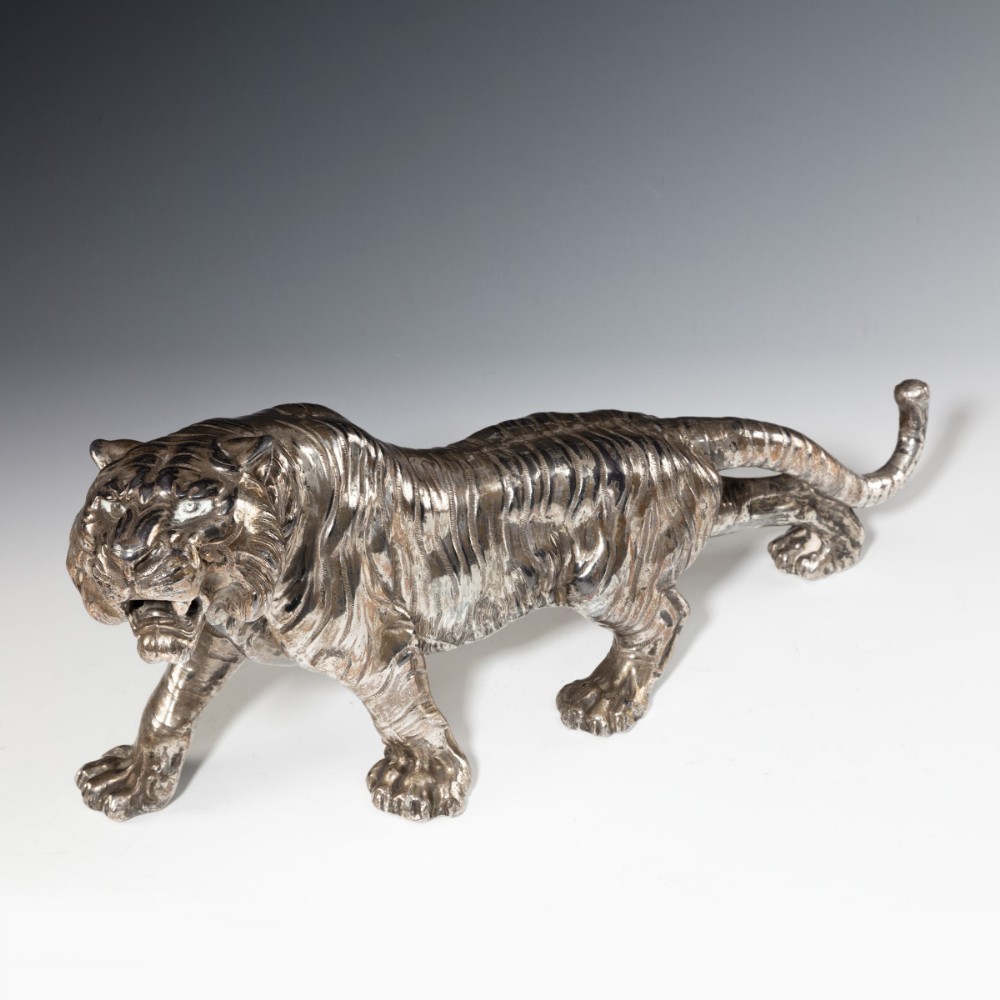 An Art Deco Period Silver Plated Tiger
