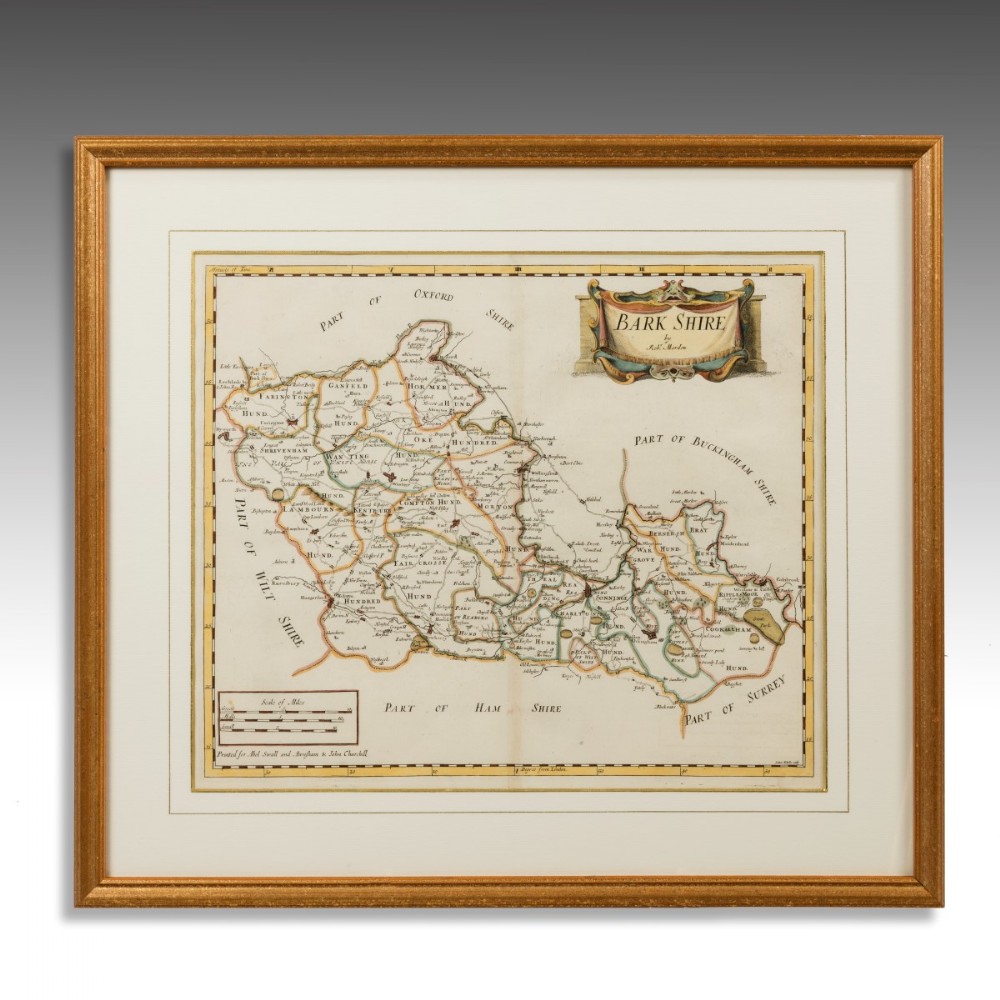An 18th Century Hand Coloured Map Of Berkshire (UK)