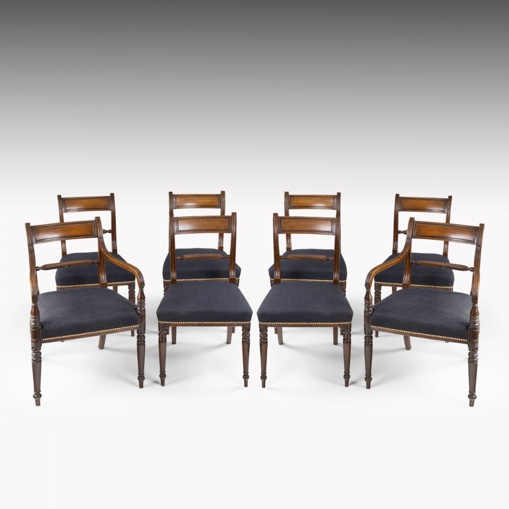 A Set Of EIGHT Regency Period Dining Chairs Of Good Quality And Colour