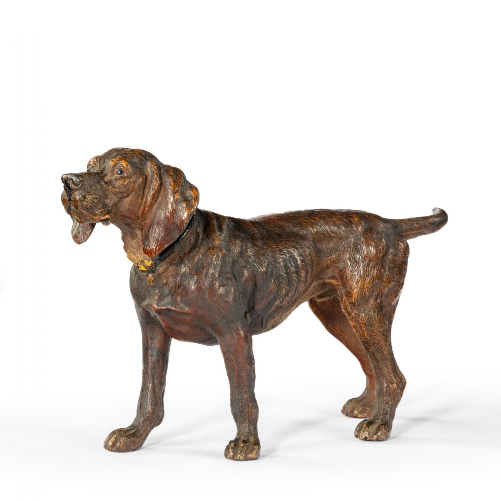 A Spelter Patinated Bronze Of A Dog