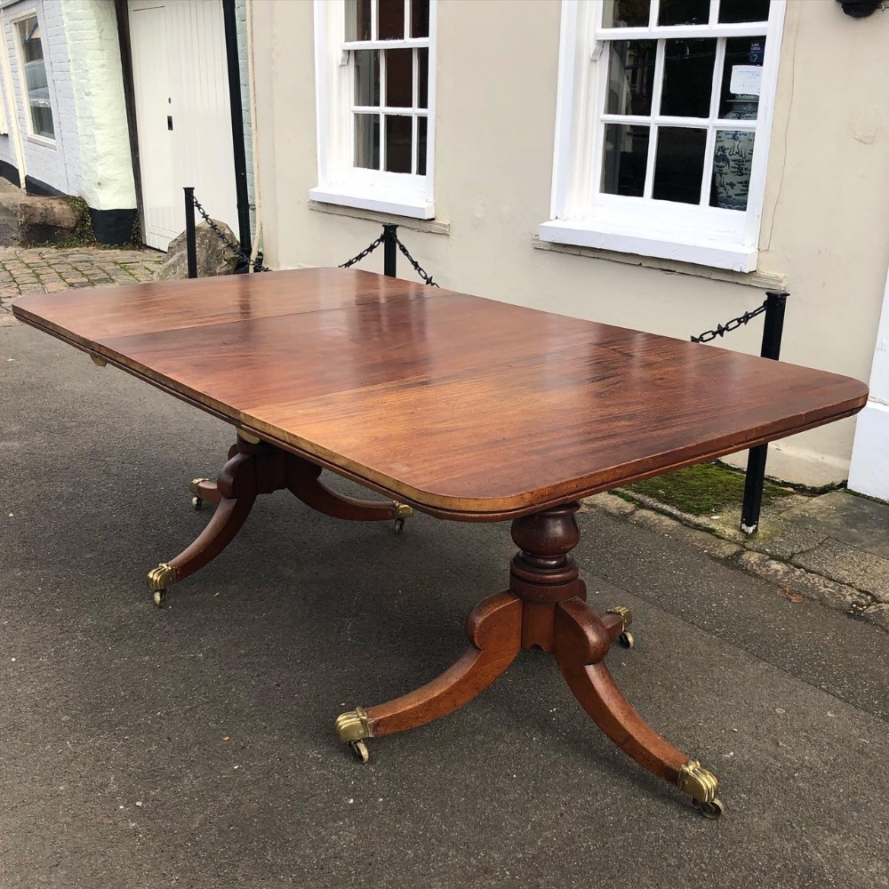 A Regency Period Original Twin Pillar Dining Table