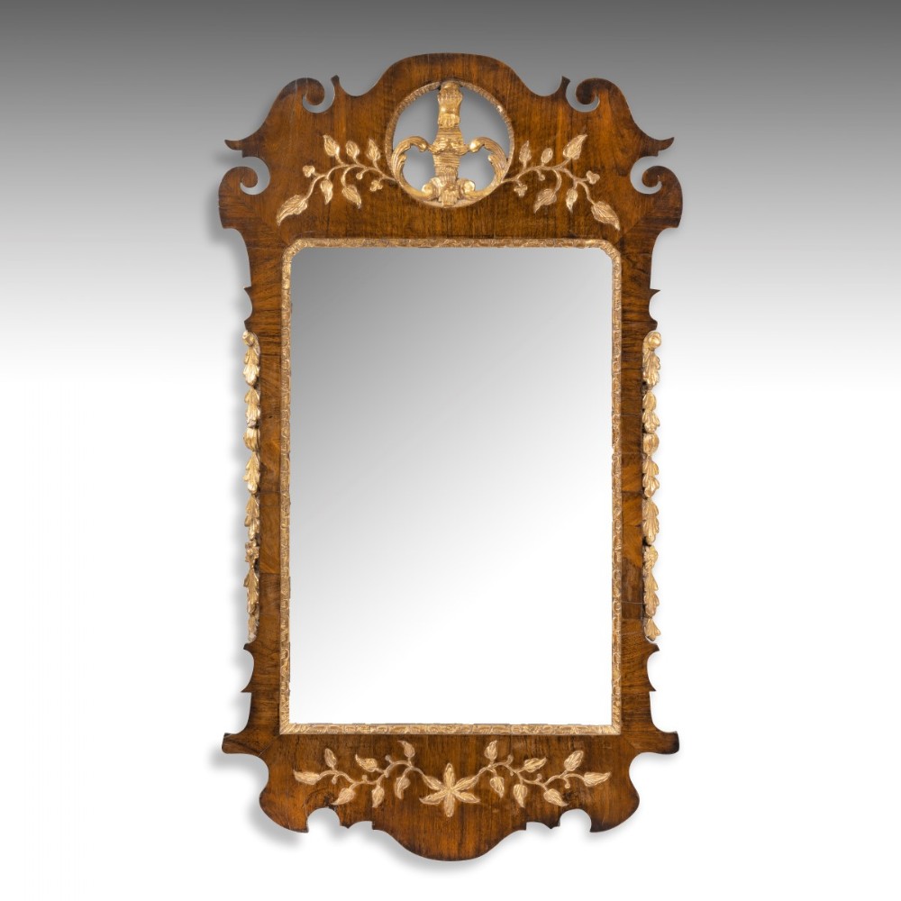 A George Ist Walnut & Gilded Mirror