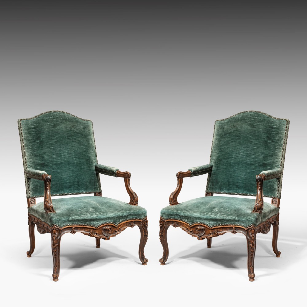 A First Class Pair Of 19th Century French Open Armchairs 