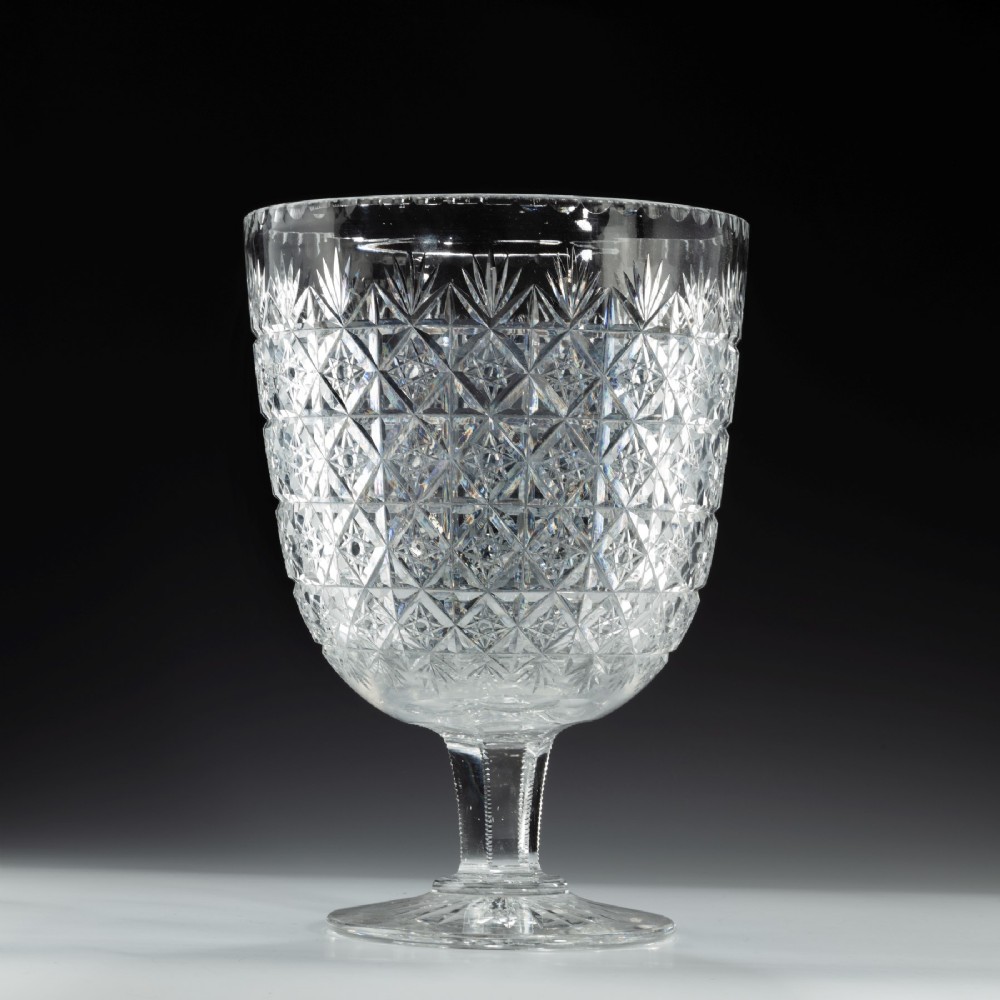 A LARGE Cut Vase On Stem
