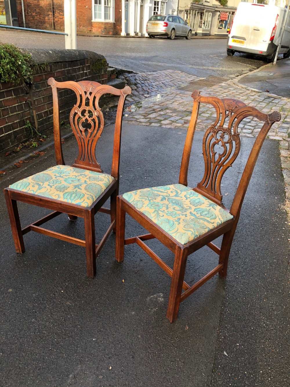 A Pair Of Carved George III Side Chairs