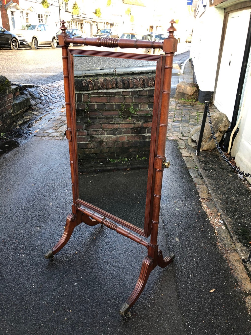 A Regency Period Cheval Mirror 