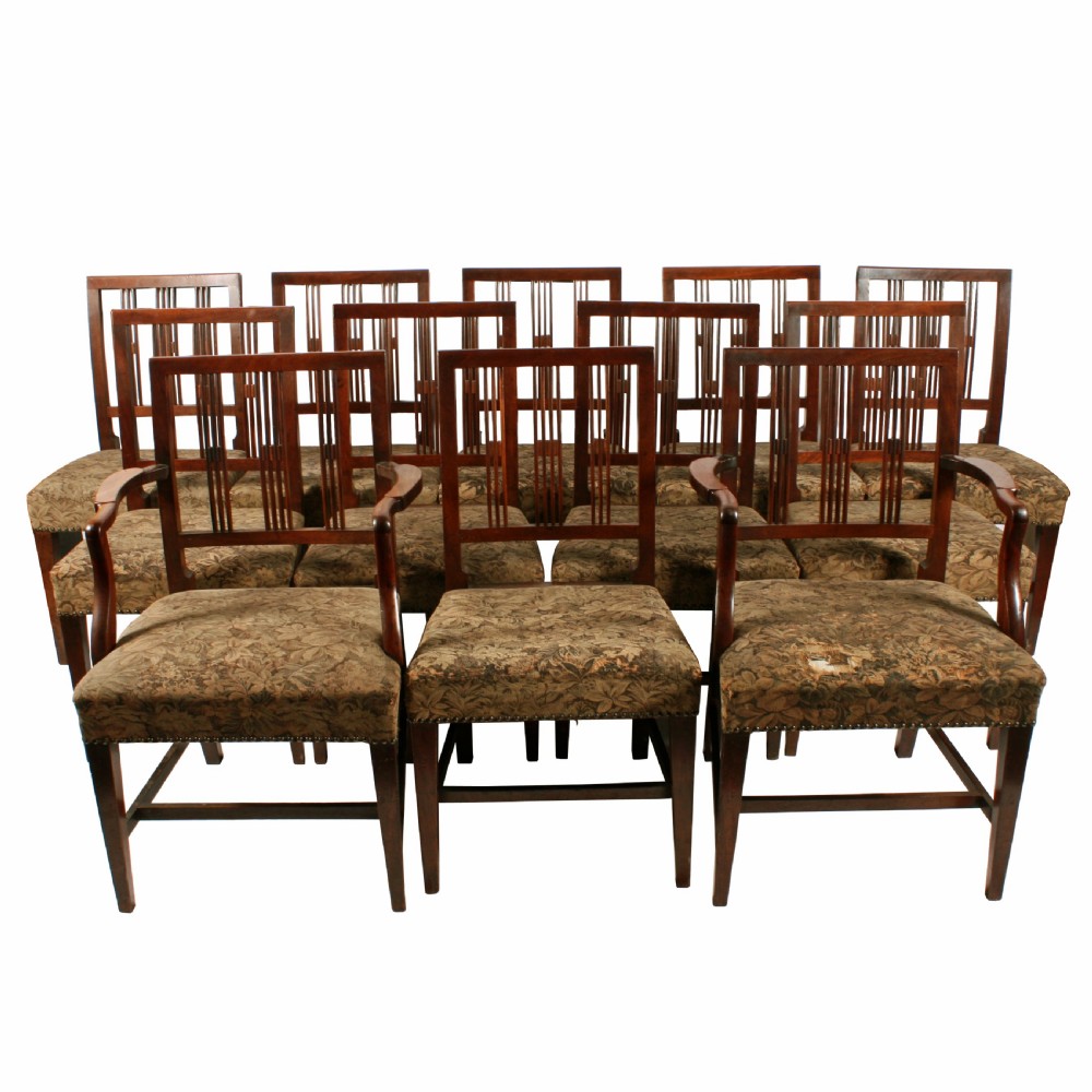 A Set Of TWELVE George III Dining Chairs 