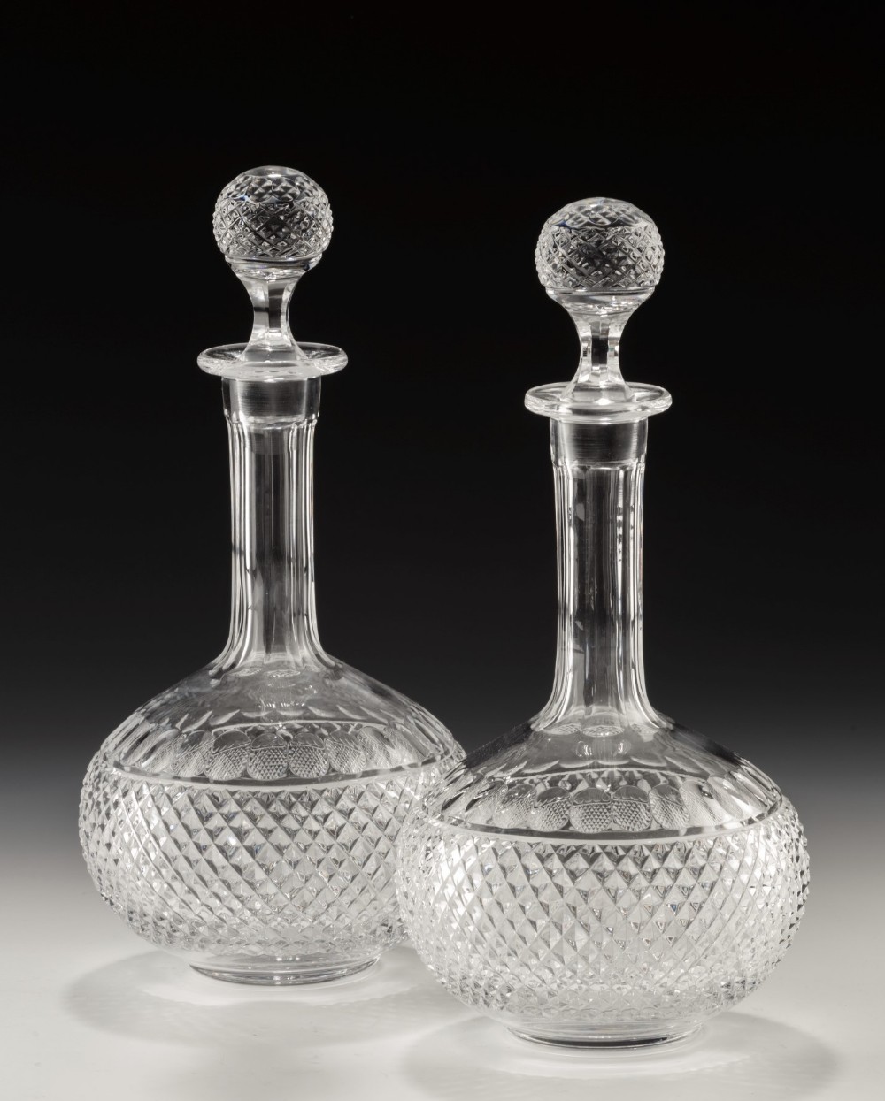 A Pair Of 19th Century Glass Decanters