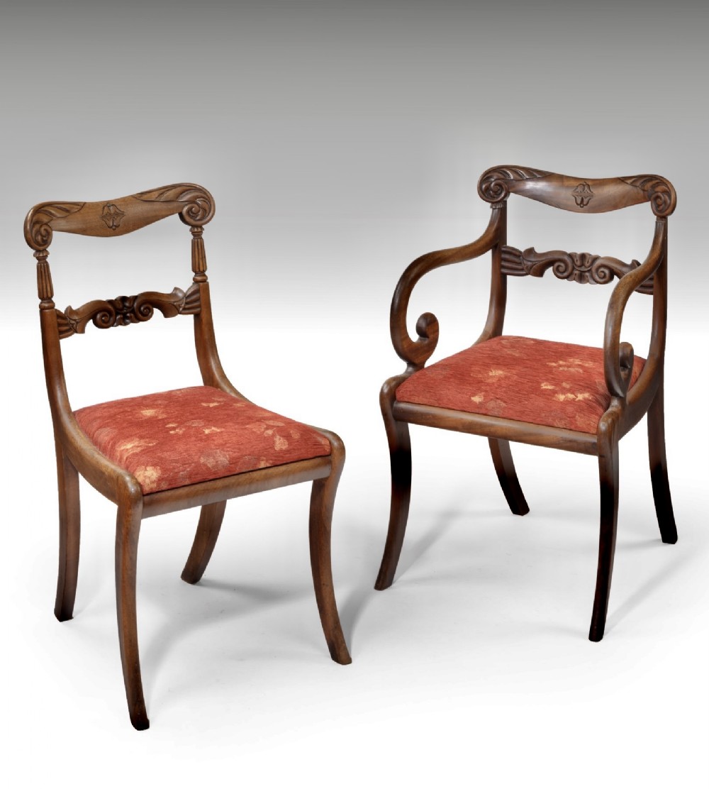 A Set Of Eight Regency Period Dining Chairs