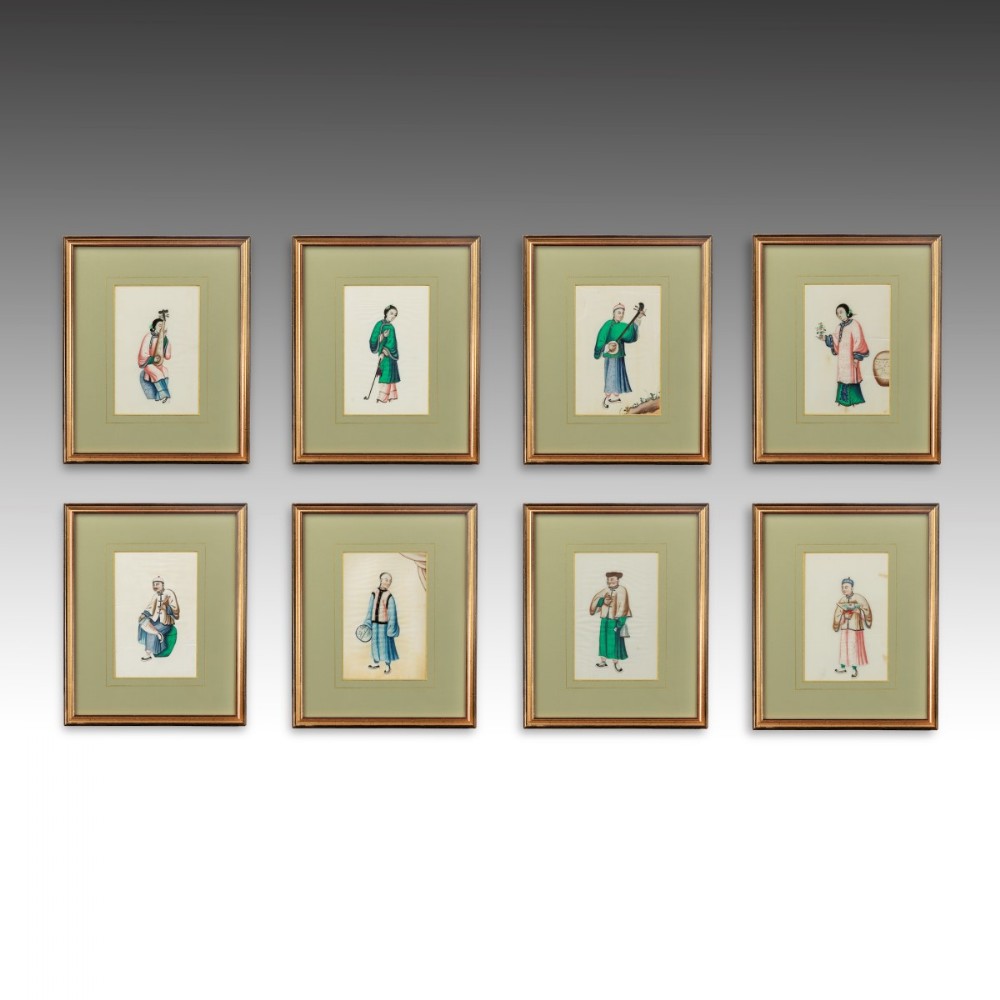 A Set Of EIGHT 19th Century Chinese Watercolours