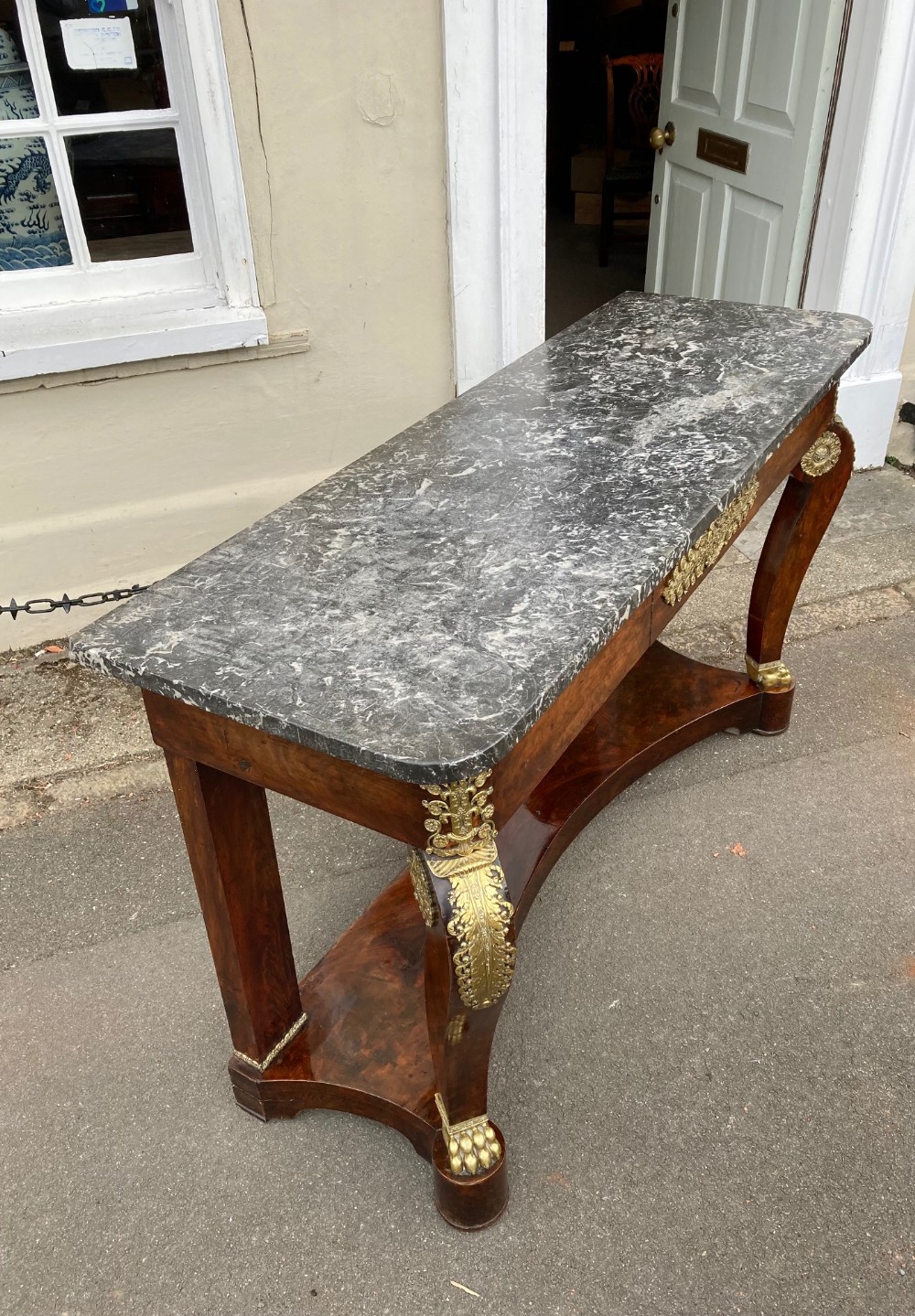 An Early 19th Century French Marble Top Console Table