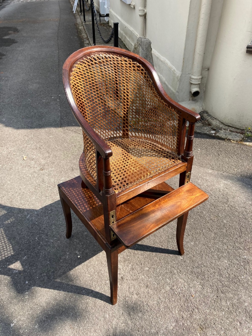 A Regency Period Childs Bergere Chair On Original Stand