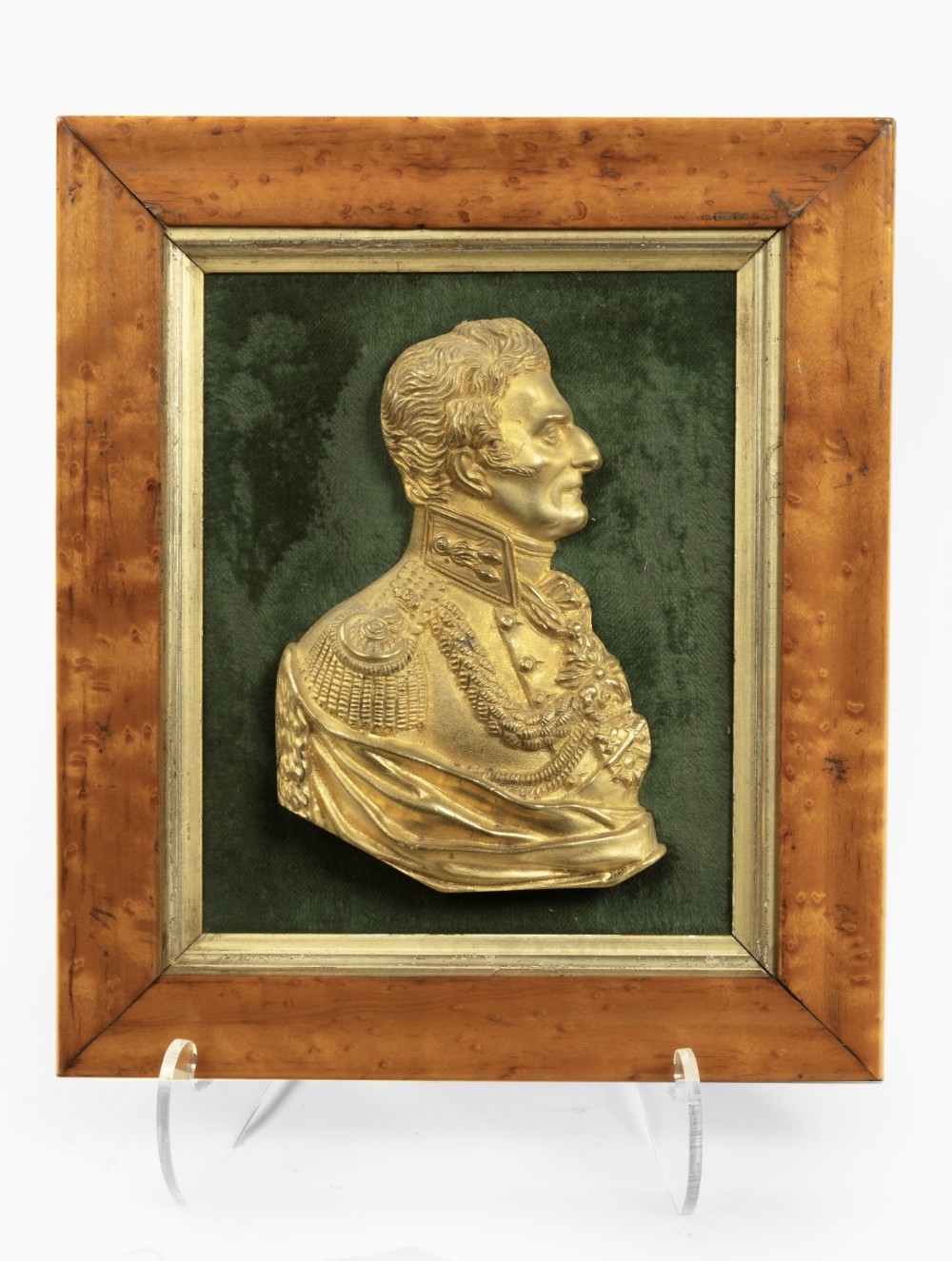 A 19th Century Gilded Ormolu Plaque Of The Duke Of Wellington