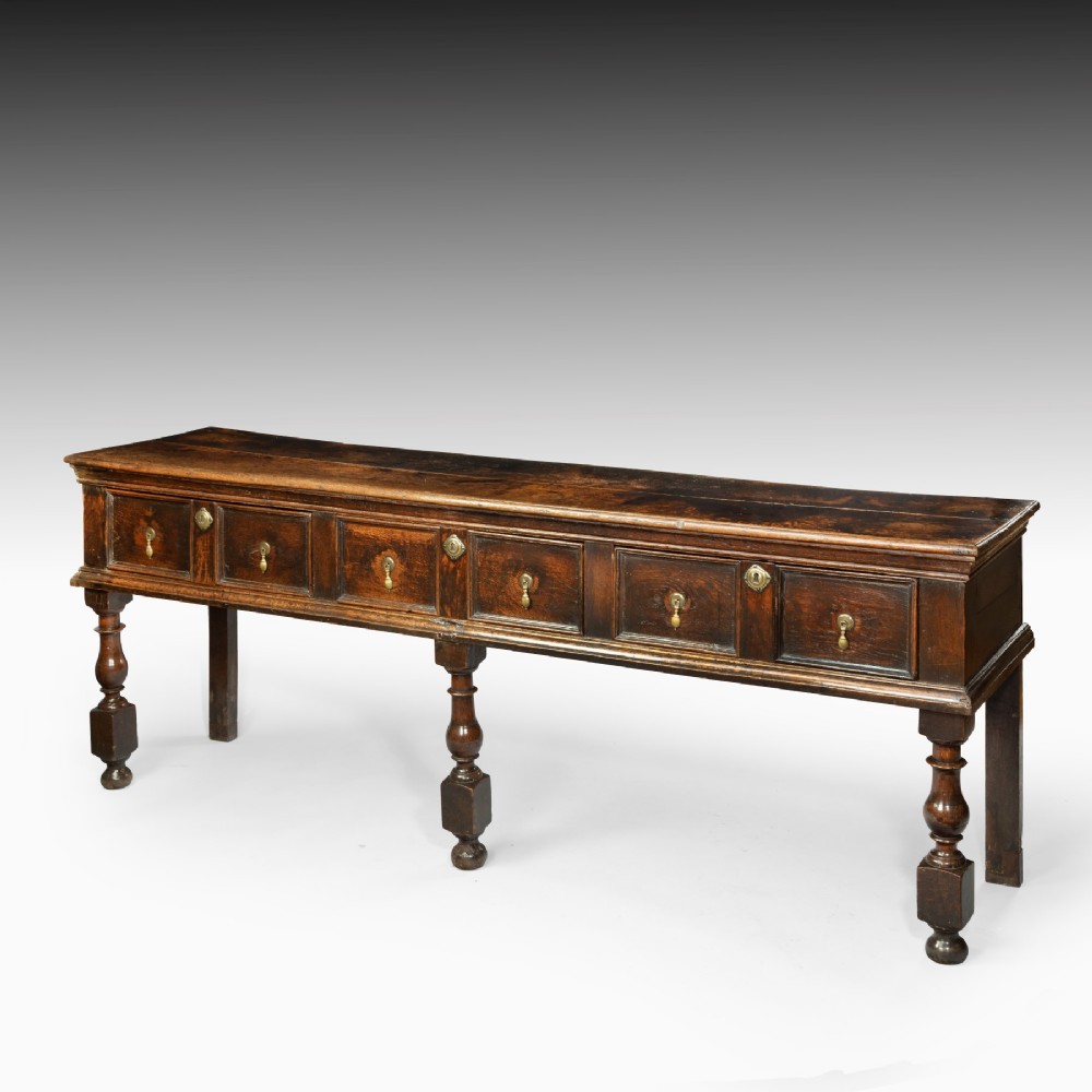 A Large 17th Century Oak Dresser Base