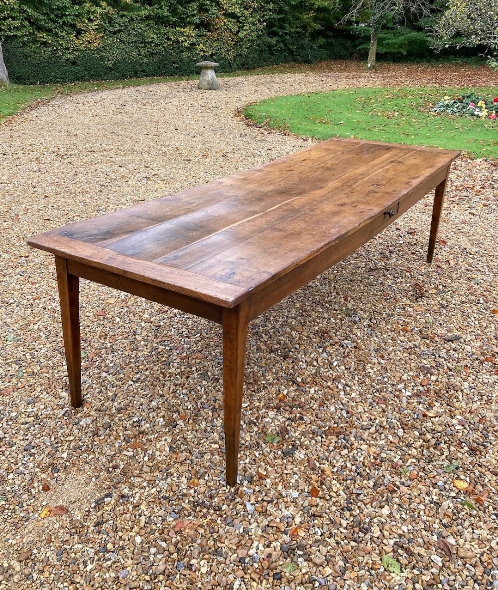 A Very Large 19th Century Oak Refectory Or Farmhouse Table
