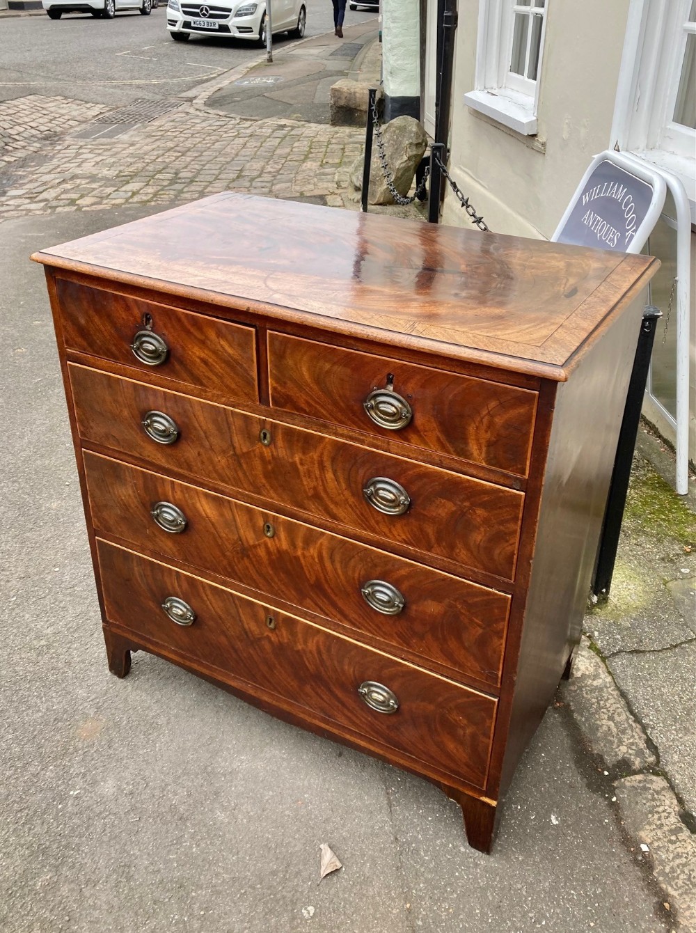 A George III Well Figured Mahogany Chest Of Drawers