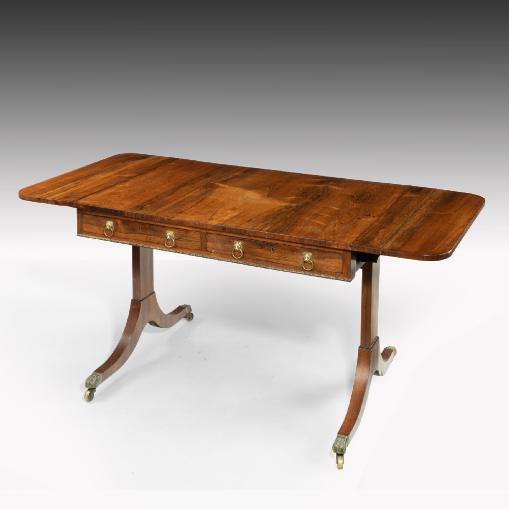 A Sheraton Period Period Rosewood Sofa Table 