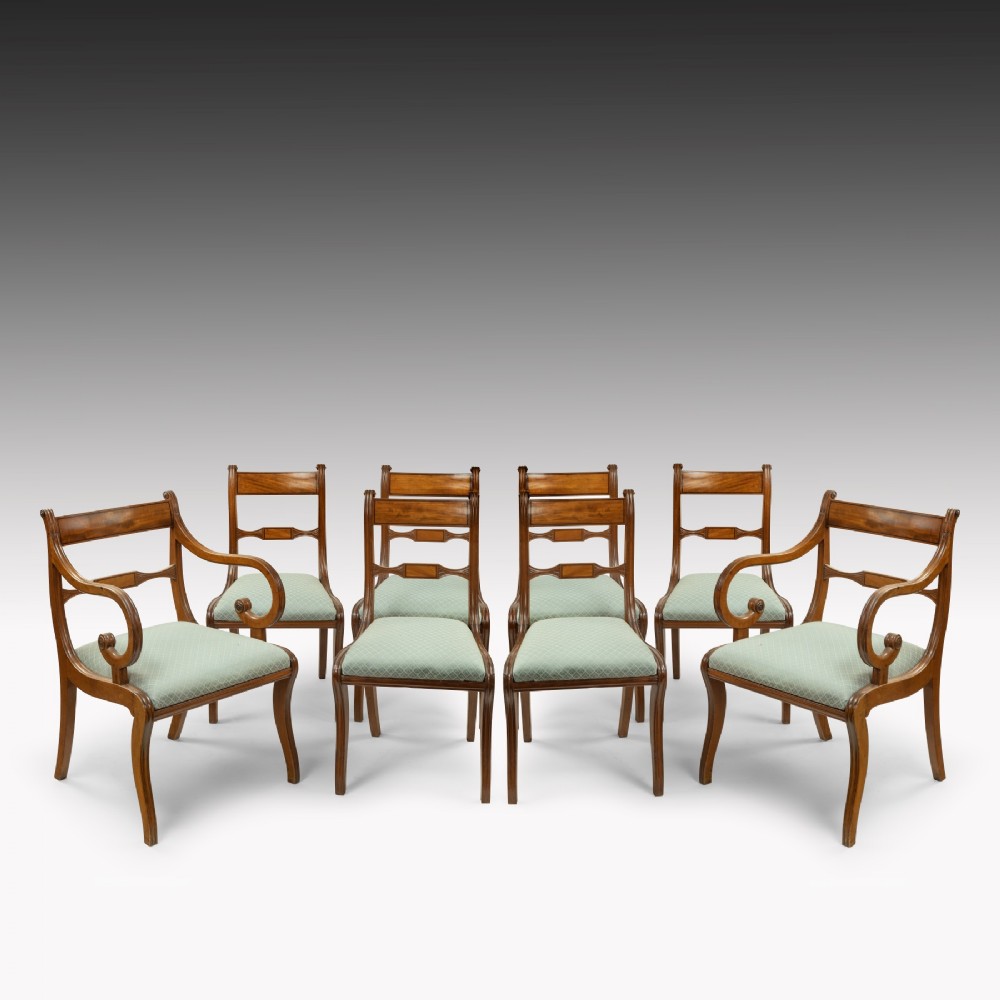 A Set Of Eight Regency Period Large Dining Chairs