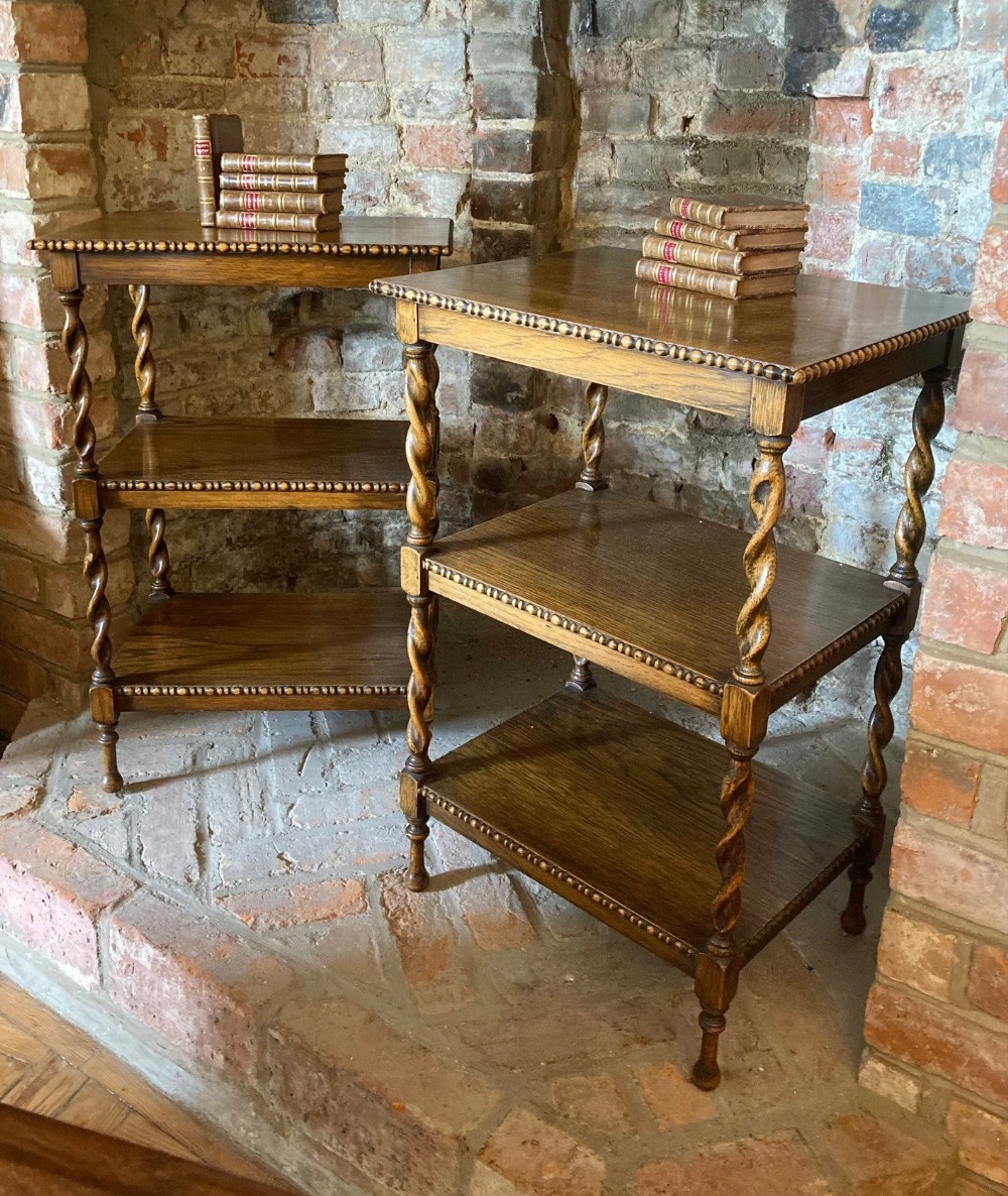 A Pair Of Late 19th Century Oak Etageres