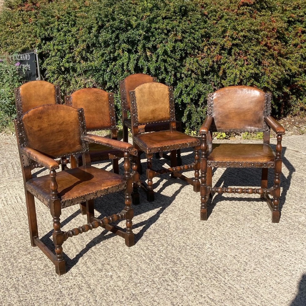 A Set Of 6 17th Century Style Dining Chairs