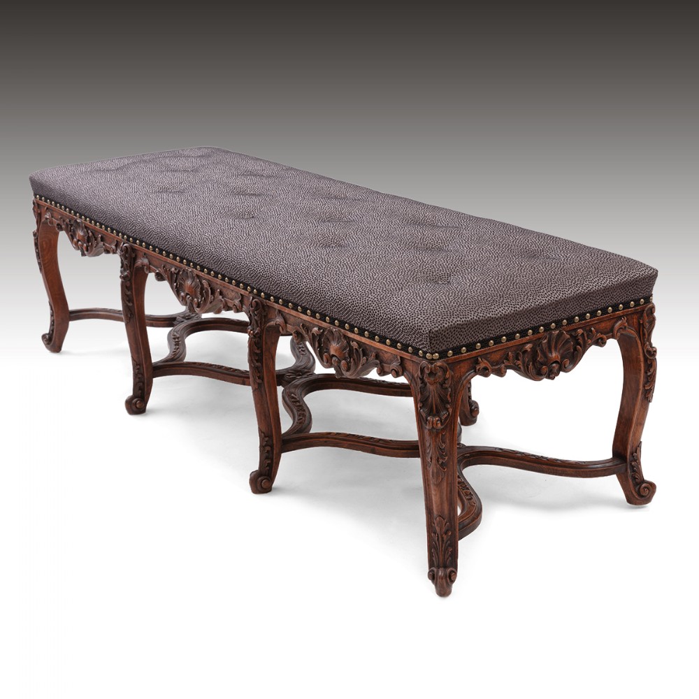 A French Mid 19th Century Carved Long Stool