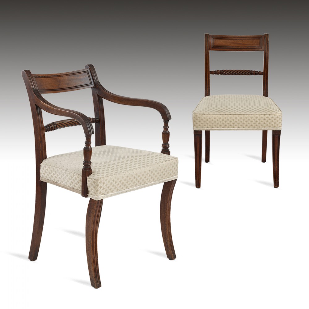 A Set Of EIGHT Regency Period Dining Chairs