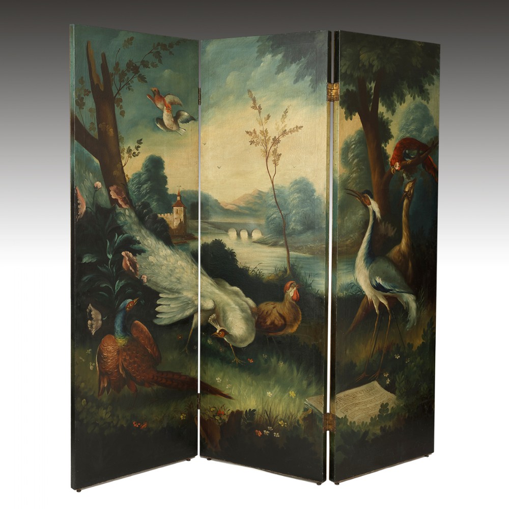 A 19th Century Painted Screen