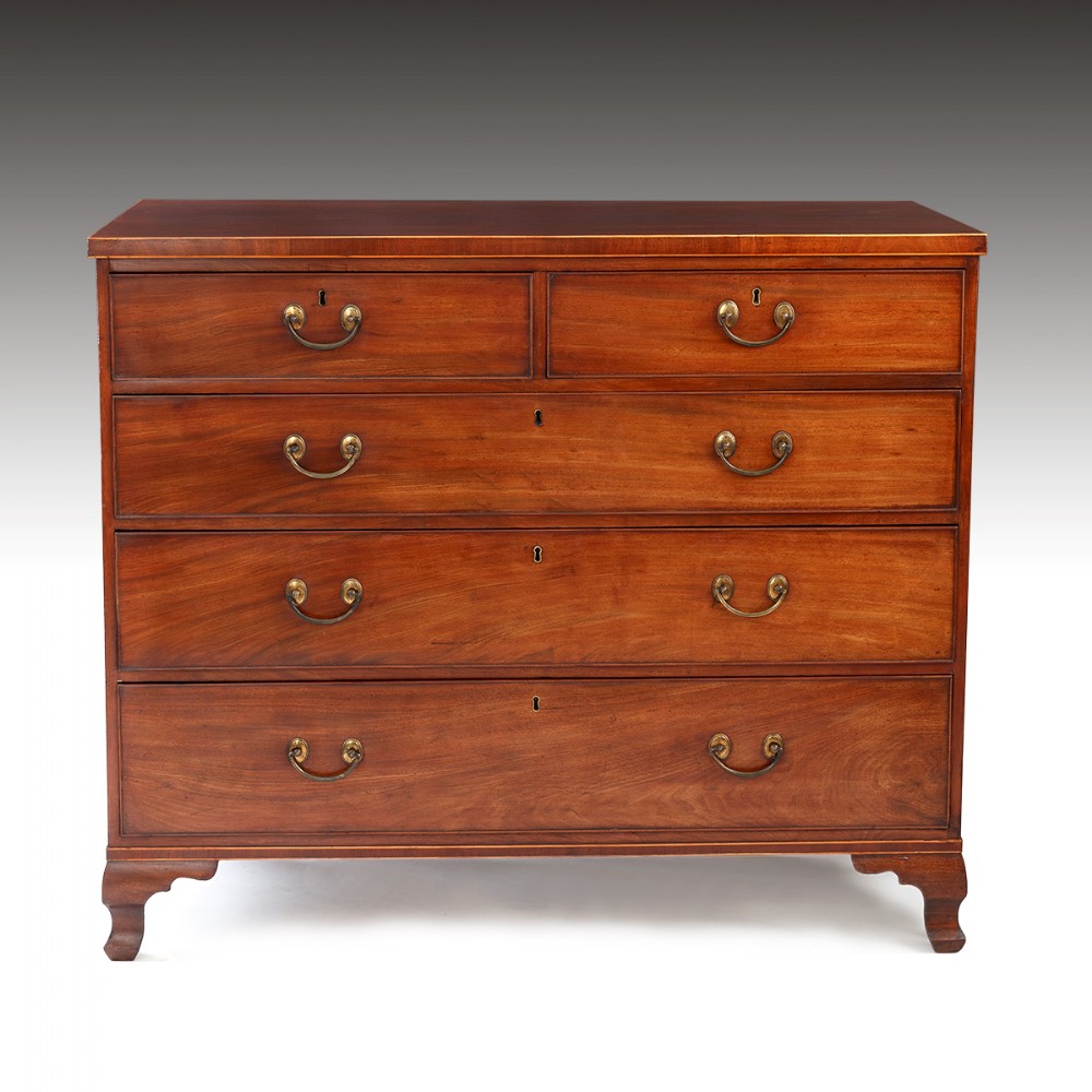 A Large Sheraton Period Mahogany Chest of Drawers