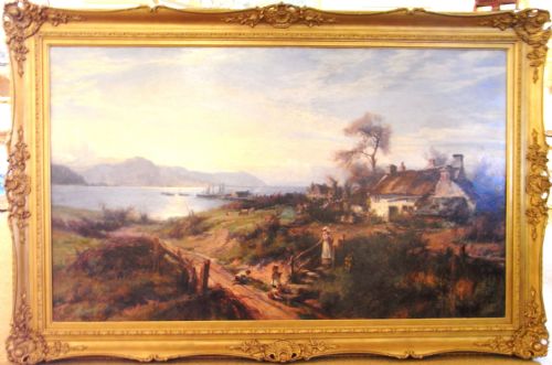 fig 1. Large Oil by Staithes artist William Gilbert Foster R.B.A. (1855-1906)