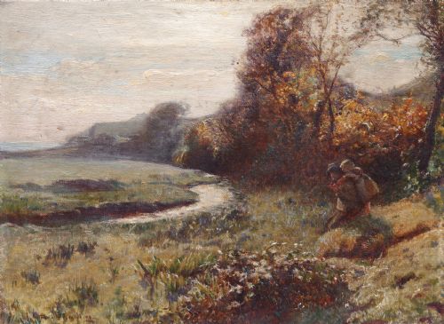 Oil by Staithes Artist Arthur a Friedenson (1872-1955)