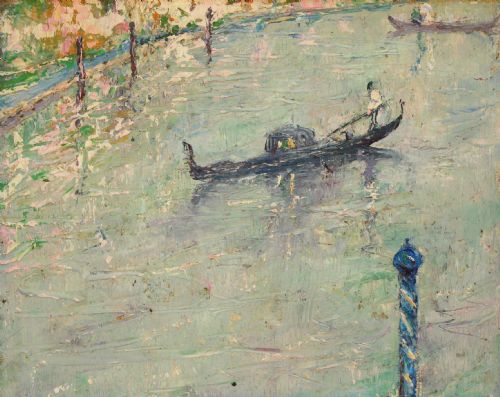 fig 1. A pair of oil Venetian scenes by D. Atherton Smith (Fl. Early 20th c)