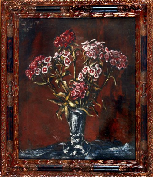 A Lovely Still Life by Colum Robert Gore-booth (1913-1959) of 'Sweet Williams in a Vase'