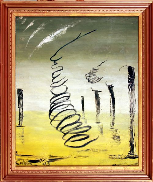 fig 1.  COLUM ROBERT GORE-BOOTH 'COLUMNS AND SWIRLS'oil painting