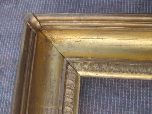 Antique 18th C. Georgian Wood & Gesso Gilt Gold Leaf Carlo Picture Frame. 25" X 30"
