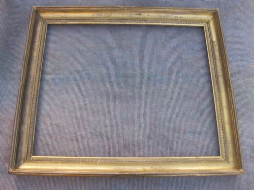 fig 1. Antique 18th C. Georgian wood & gesso gilt gold leaf carlo picture frame. 25