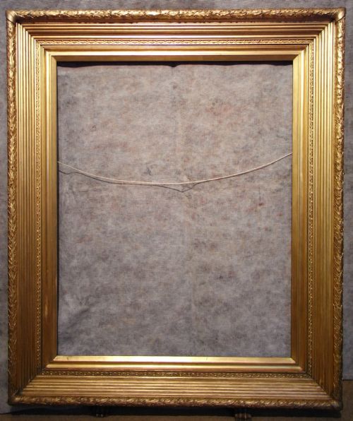 A Very Fine Large 39" X 31" Antique Victorian Gilt Gold Leaf Reeded Picture Frame.