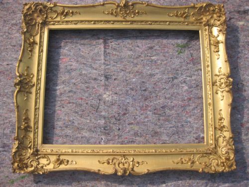 19th Century (18" X 24") Victorian Gilt Gold Leaf Wood and Gesso Rococo Swept Picture Frame/ Mirror.