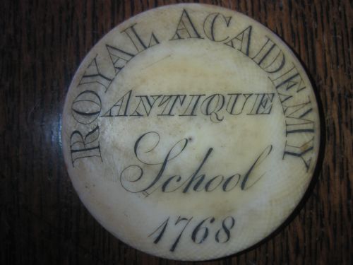 Royal Academy Antique School 1768 Ivory Admission Token/ Ticket. J. Gallimore.