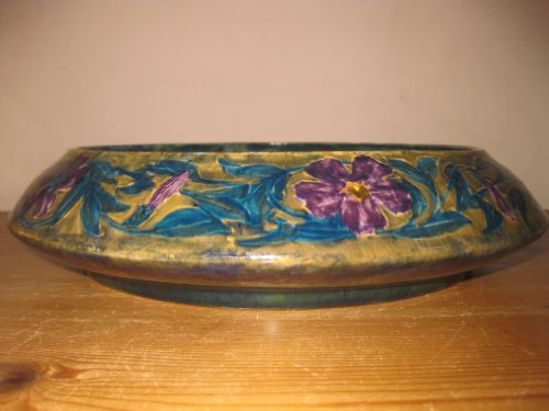 fig 1. Large Art Nouveau Morris Ware Bowl by George Cartlidge. Circa 1910. 11