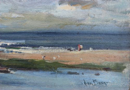fig 2. Owen Bowen R.O.I., P.R.Cam.A. (1873-1967) 'The Yorkshire Coast' Oil on board 10