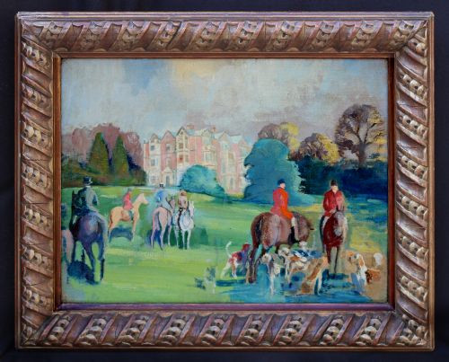 Donald Wood (1889-1953) 'The Hunt Meet' (In the Grounds of a Country Estate).
